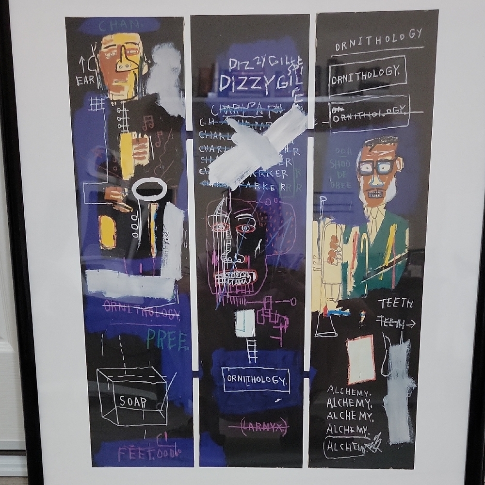 Basquiat Style Abstract Graffiti Art Print – Poster Framed